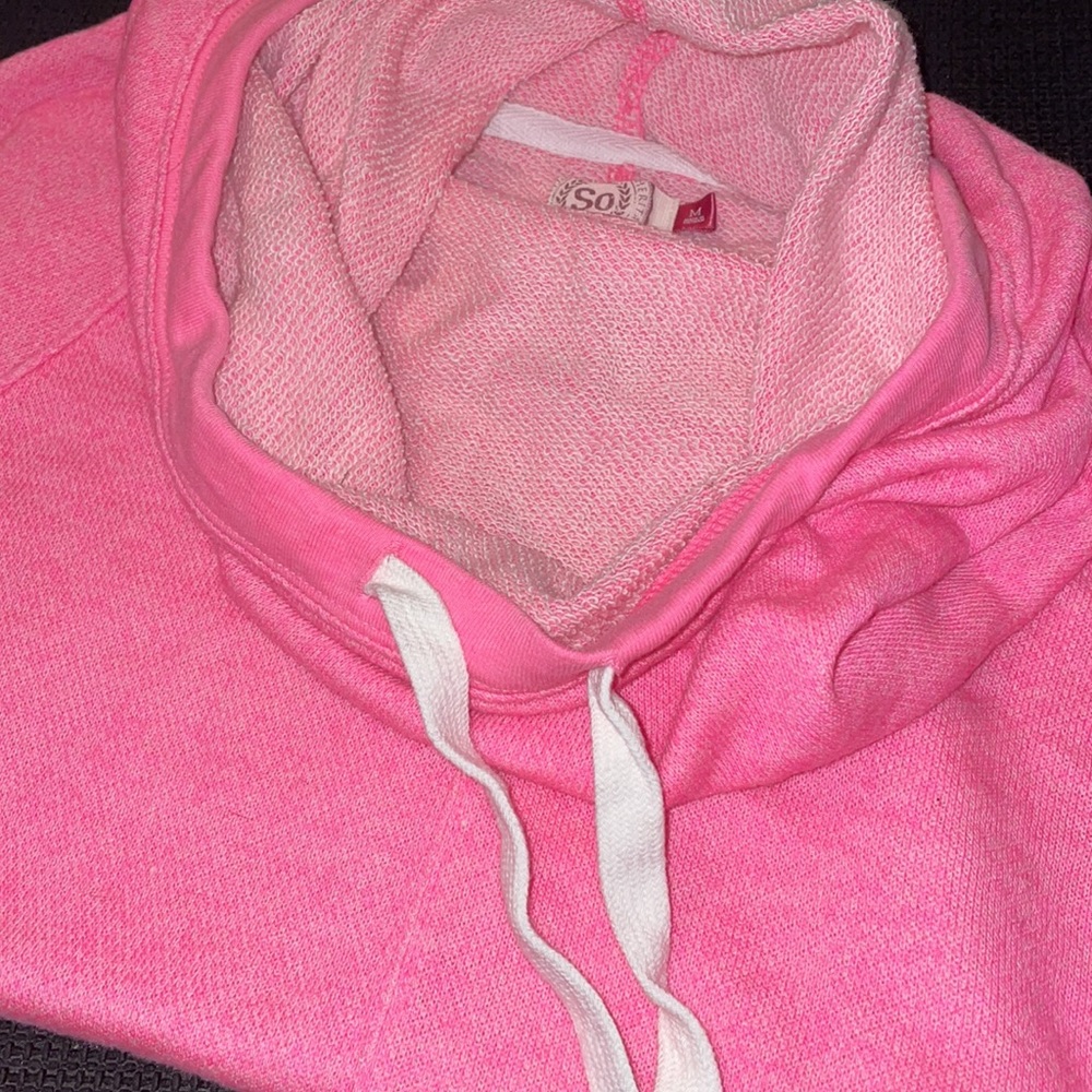 Pink S.O. Cowl neck sweatshirt. Medium.